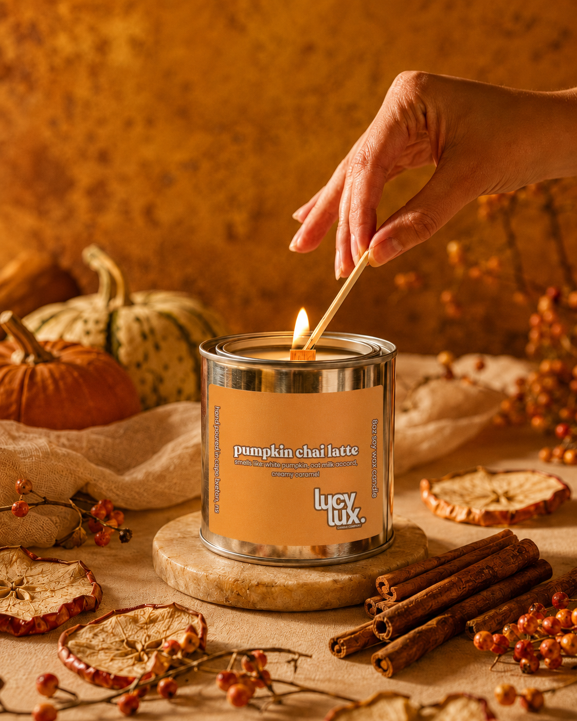 pumpkin chai latte 8oz candle
