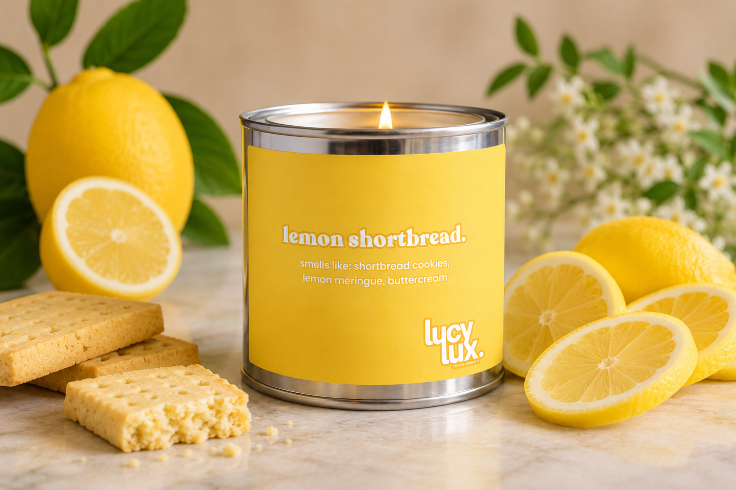 lemon shortbread 8oz candle